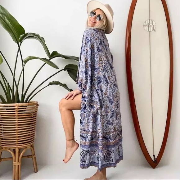 Sunny Daze Oversized Boho Cotton Tie Kimono - Picture 1 of 3